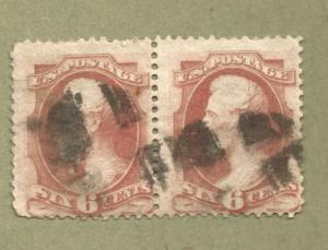 Scott # 159 6 centDull Pink Lincoln  Pair 1873