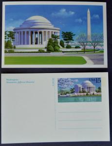 1989 US Sc. #UX144 mint postal card, 15 cent, sharp corners, excellent shape