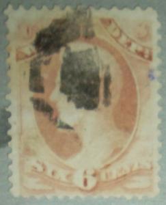 1873 US Scott #O86 War Department Offical Lincoln 6c Free US Shipping