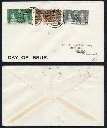 Nyasaland 1937 Coronation on a FDC 