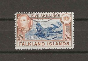 FALKLAND ISLANDS 1938/50 SG 161b  USED Cat £90 CERT