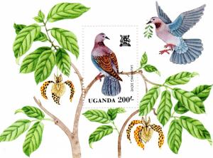 Uganda 1982 Sc#350 Birds Laughing dove Souvenir Sheet  (1) MNH