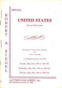 United States: 19th & 20th Century, Robert A. Siegel Auct...