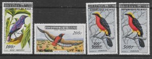 MALI SG17/20 1960 BIRDS AIR STAMPS REPUBLIC OVPT MNH (p)