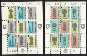 Isle of Man Europa Celtic and Norse Crosses 2 Sheetlets 1978 MNH