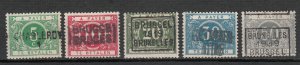 Belgium - 1895 Postage Due stamps Sc# J3/J7 (7742)