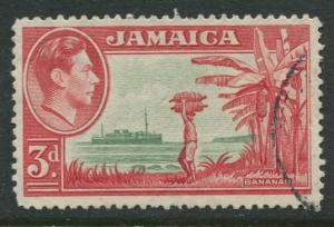 Jamaica -Scott 152 - King George VI -1952 - Used - Single 3p Stamp