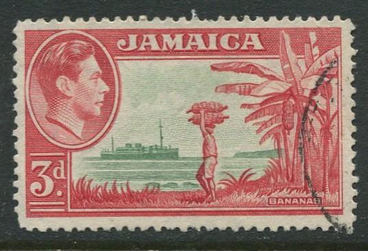 Jamaica -Scott 152 - King George VI -1952 - Used - Single 3p Stamp