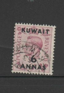 KUWAIT #78  1948  6a on 6p KING GEORGE VI SURCHARGED   F-VF  USED  e