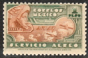 MEXICO C176, $1P 1934 Definitive Wmk Gobierno...279. MINT, NH.. VF.