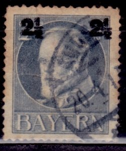 Germany - Bavaria 1916, King Ludwig III, surcharged 2/1/2on 2pf, used