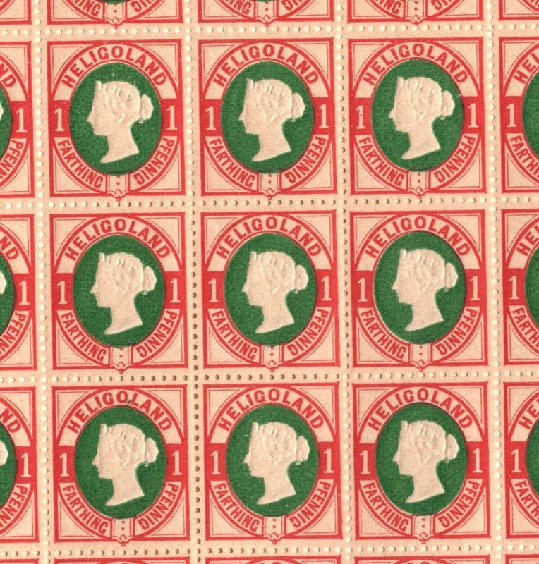 HELIGOLAND QV Stamps SG.10 1pf (¼d) Die II (1875) Mint Sheet Cat £1,000+ EP192
