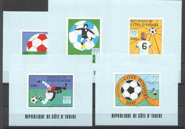 Ivory Coast 466-70, MNH s/s Football-78