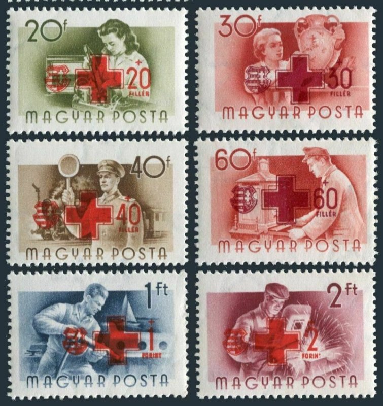 Hungary B211-B216,MNH.Michel 1482-1487. Hungarian Red Cross,1957.