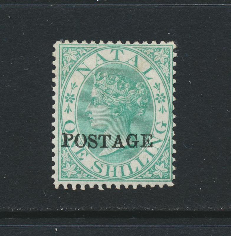 NATAL SOUTH AFRICA 1876, 1sh GREEN, VF MLH SG#84 CAT£140 $180 (SEE BELOW