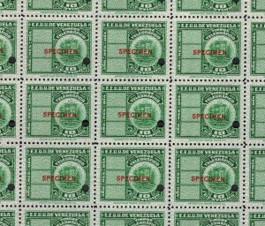 VENEZUELA ABNCo. TELEGRAPH Stamps *SPECIMEN* BLOCK {20} Mint UM MNH MF159