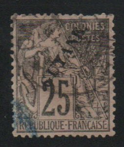 French Guiana Scott 25 Used 1892 CV$35 Perf 14x13.5