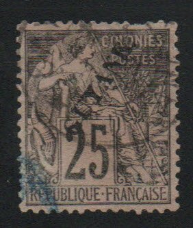 French Guiana Scott 25 Used 1892 CV$35 Perf 14x13.5