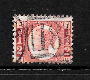 GB QV 1870, ½d BANTAM SG48 / SG49, Plate 11, Letters TU, Good Used