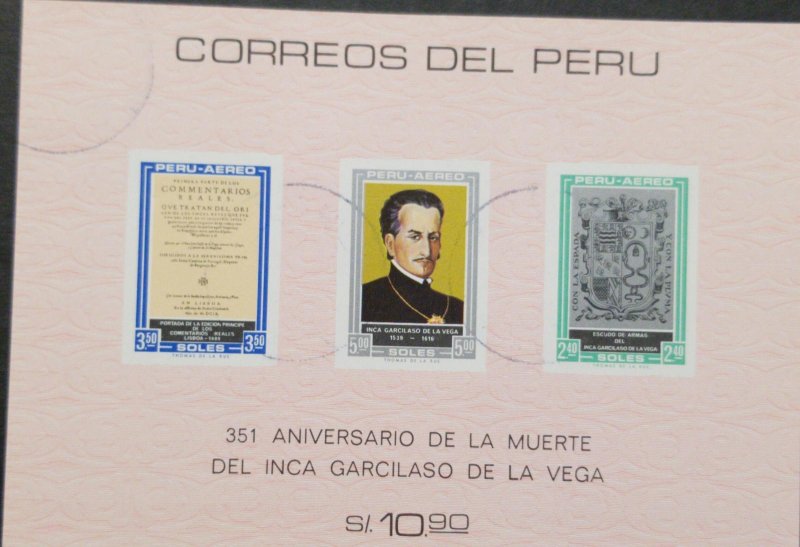 O) 1969 PERU, GARCILIASO DE LA VEGA, CALLED INCA HISTORIAN OF PERU, CTO