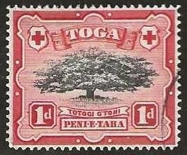 Tonga  Sc. 74  used  Watermark 4.  1942.  (T451)