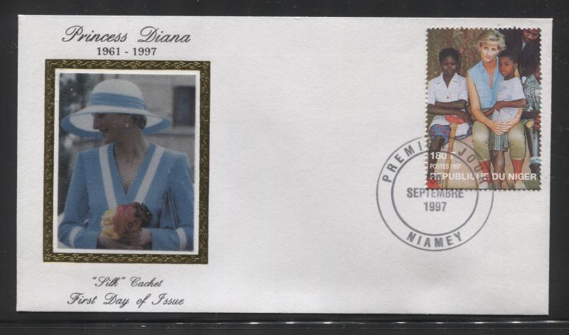 Niger-Scott 944-FDC- Princess Diana Memorial-Silk Cachet -30th Sept.1997 - 180fr