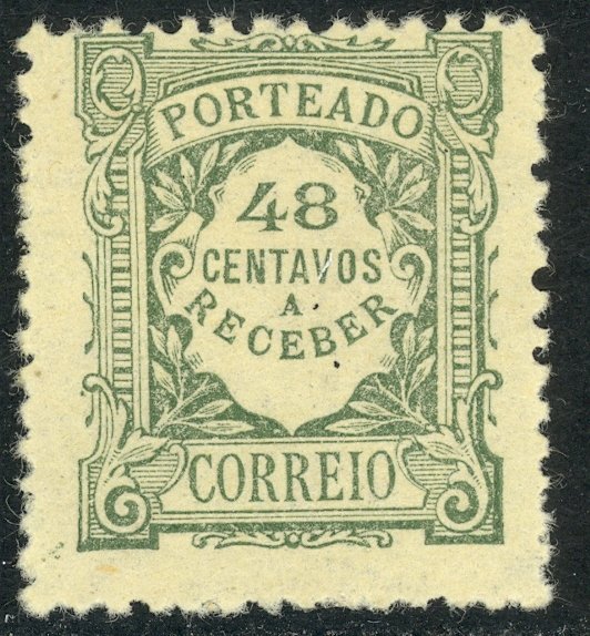 PORTUGAL 1921-27 48c Gray Green POSTAGE DUE Sc J39 MH