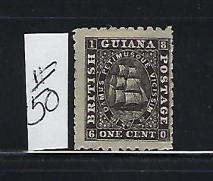 BRITISH GUIANA SCOTT #50 1866-71 1 CENT (BLACK) PERF 10- MINT