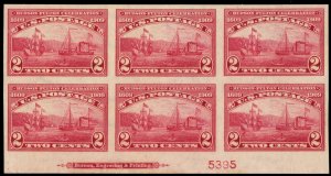 373, Mint NH Superb 2¢ Plate Block of Six - Stuart Katz