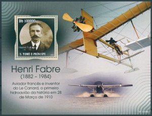 Sao Tome & Principe 2010 MNH Aviation Pioneers Stamps Henri Fabre Aviators 1v SS