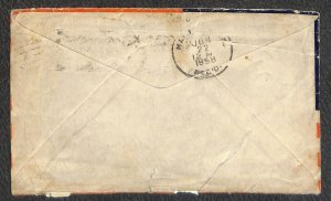 279Bf STAMP FLAG WASHINGTON DC TO MISSOURI SPANISH AMERICAN WAR COVER 1898