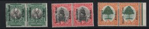 South West Africa 1926 ½d - 6d fresh m/mint horiz pairs sg41-3 cat £35