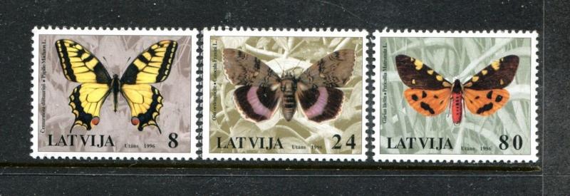 Latvia 423-425, MNH, Insects Butterflies 1996. x26101