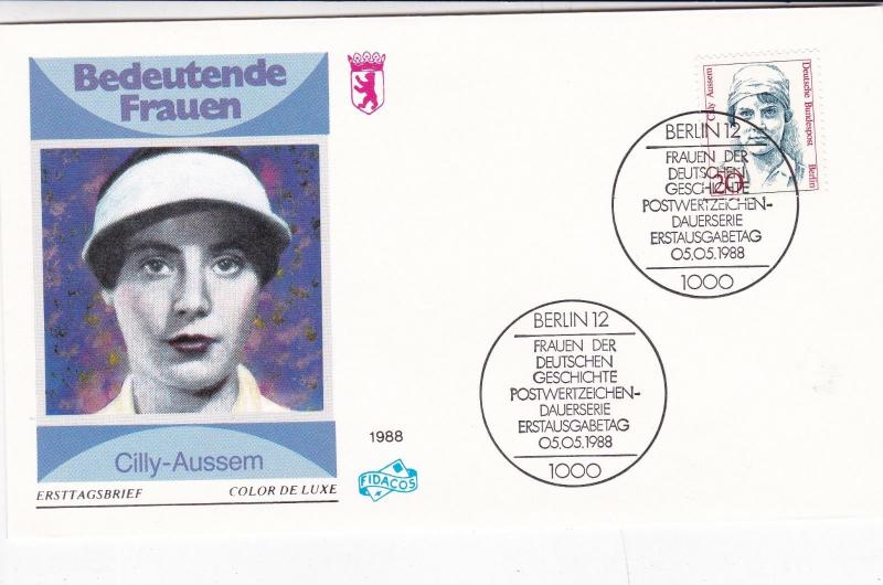 West Berlin 1988 Cilly Aussem FDC unadressed VGC