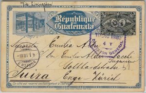 40330 - GUATEMALA - POSTAL HISTORY -  STATIONERY CARD: H & G # 10 to SWITZERLAND