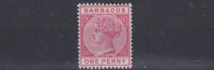 BARBADOS  1882 - 86  S G 92  1D  CARMINE  MH  CAT £60 