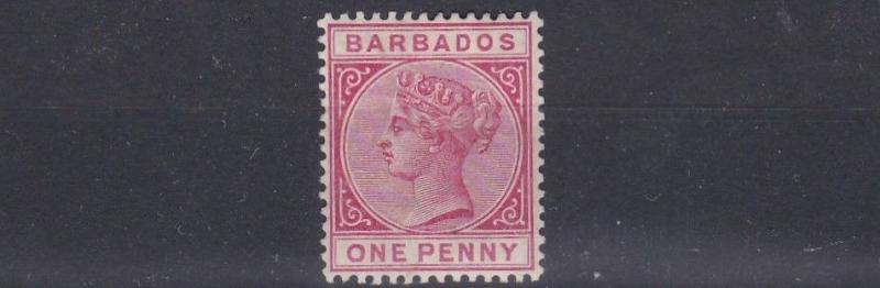 BARBADOS  1882 - 86  S G 92  1D  CARMINE  MH  CAT £60 