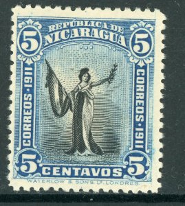 Nicaragua 1912 Liberty 5¢ Blue & Black Sc 299 MNH!! W744