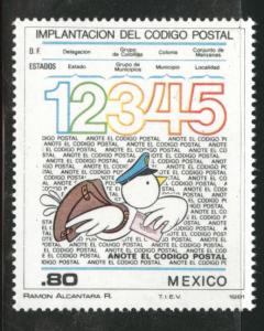 MEXICO Scott 1259 MNH** 1981 Zip Code stamp