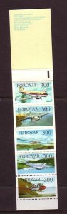 Faroe Islands Sc 138a 1985 Airplane Stamp booklet mint NH