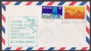 UNITED NATIONS 1980 EASTERN AIRLINES NEW YORK to SANTO DOMINGO FIRST FLIGHT COVR