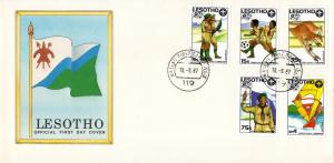 Lesotho - 1987 World Scout Jamboree FDC SG 775-779