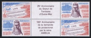 Wallis and Futuna French Overseas Territory Tete-beche of 4v Type 1 1986 MNH