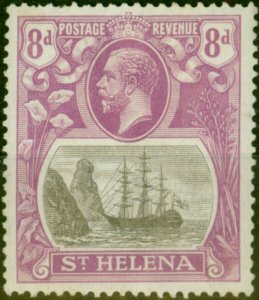 St Helena 1923 8d Grey & Bright Violet SG105b 'Torn Flag' Good LMM