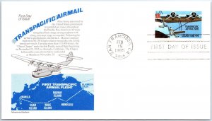 US FIRST DAY COVER FIRST TRANSPACIFIC AIRMAIL HAWAII ORIENT 75 YEARS ARISTOCRAT