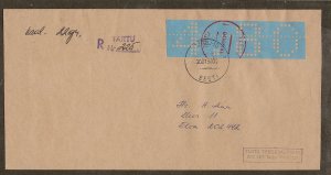 Estonia    Registered Cover with Meter postage
