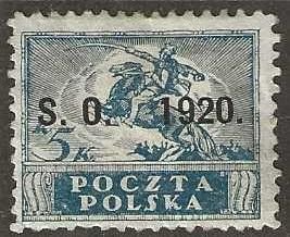 Eastern Silesia  50, mint,  hinge remnant, album transfer on gum,  1920.  (D249)