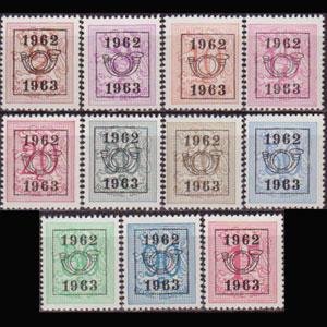 BELGIUM 1962 - Scott# BC55 Lion Opt. Set of 11 NH