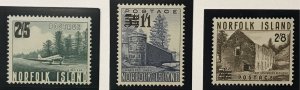 Norfolk Island #21-2 MNH set, surcharges on #12, 13 &14, issued 1960