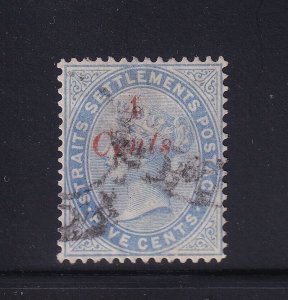 Straits Settlements Scott # 68 VF Used nice color scv $ 150 ! see pic !